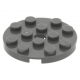 LEGO lapos elem kerek lyukkal középen 4x4, sötétszürke (60474)